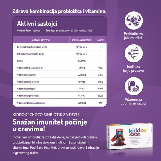 KIDDOX® CHOCO, 20 čoko zalogaja